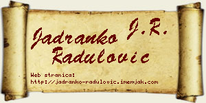 Jadranko Radulović vizit kartica